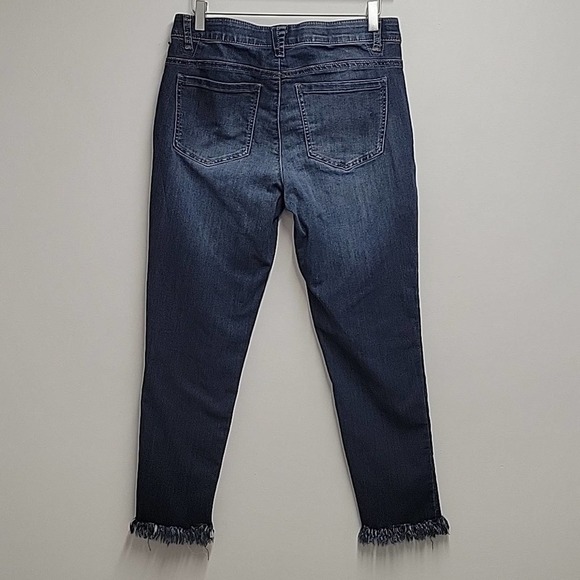 Democracy Ab Technology Mid Rise Cropped Raw Hem 5 Pocket Jeans Woman's Size 10 - Picture 5 of 8